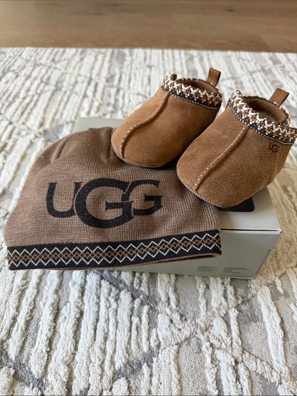UGG Baby Tasman Booties and Beanie Set